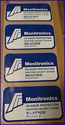 1 AUTHENTIC MONITRONlCS Security Yard Sign & 6 Decal Stickers For Windows Doors