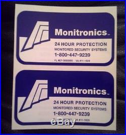1 AUTHENTIC MONITRONlCS Security Yard Sign & 6 Security Decal Stickers For &