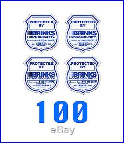 100 Brinks Home security sticker for wall window door burglar protect safe home