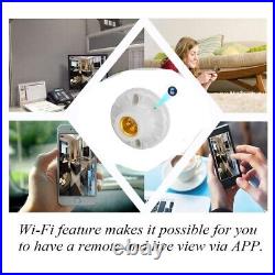 1080P HD WiFi Mini Camera Wireless E27 Lamp Bulb Holder Socket Home Security