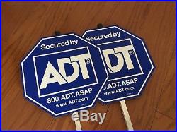 2 Pair of ADT Home Security Yard Sign Alarm FREE SHIPPING