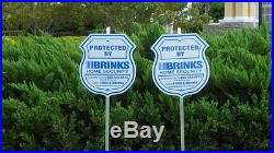 2 Sign + 8 Pack Brinks Security Home Alarm Sign Adt'l Reflective Decal Stickers