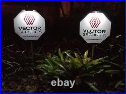 2 Vector Security Yard Signs + 6 Door/Window Deals + 2 Clip On Solar Lights