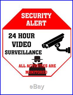 24 Hour Video Surveillance Security Yard Sign Aluminum Like ADT 500 pieces lot
