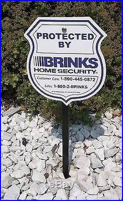 4 BRINKS Home Security SYSTEM Yard Signs+ADT'L METAL STAKES LOT