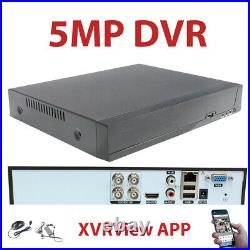 4CH 5MP DVR CCTV 2.4MP Camera Home Security System Kit IR Outdoor Night Vision