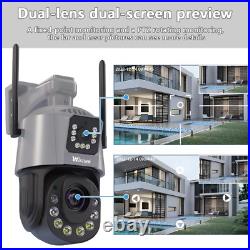 6k Dual Lens Wireless Home Security Camera Outdoor System UHD Wifi+4G Waterproof