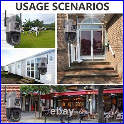 6k Dual Lens Wireless Home Security Camera Outdoor System UHD Wifi+4G Waterproof