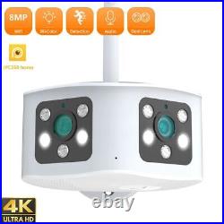 8MP Dual lens Wifi IP Camera 180° Ultra Wide View Angle Panoramic CCTV SmartCam