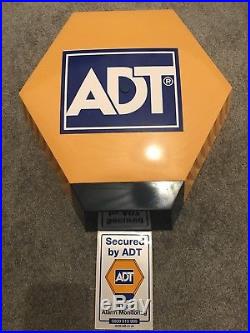 ADT Dummy Alarm Box With Flashing LEDs & Window Sticker