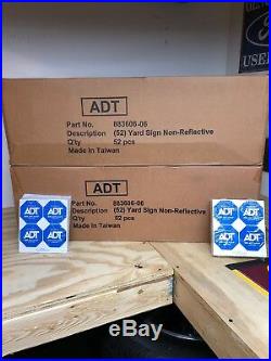 ADT Yard Sign Security Alarm Authentic BOX OF 52 With full Pack Of Stickers