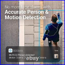BOSMA EX Pro Wired 2K Security Camera Outdoor, 2.4 Ghz Wifi, Auto Spotlight