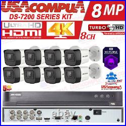 Hikvision 8Ch Security System CCTV KIT 4TB HDD 5MP Camera 4K DVR
