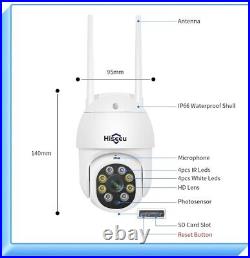 Hiseeu 2K 3MP PTZ Security Camera Outdoor, WiFi Camera