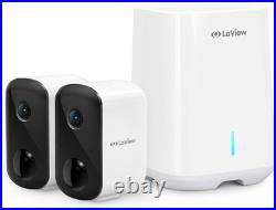 LaView 3MP Wireless Camera for Home/Outdoor Security (2 Pack), 2K White