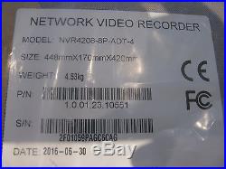 Network Video Recorder Nvr4208-8p-adt-4 8 Poe Ports Hdmi Hdd Installed