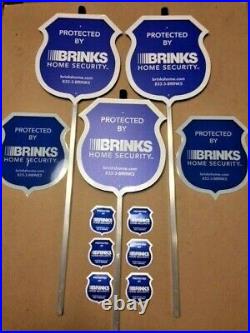 NEW 3 Reflective Brinks Security Yard Signs + 6 2-sided Decals