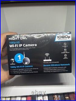 Night Owl WM-CAM-WNP2LBU 1080p HD Wi-Fi IP Built-In Spotlight Camera White