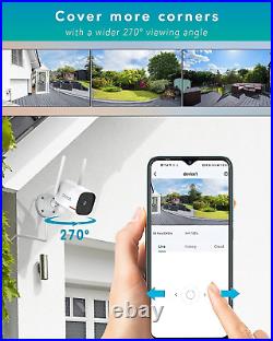 Outdoor Security Camera DEKCO 1080P Pan Rotating 180° Wired Wifi Cameras For