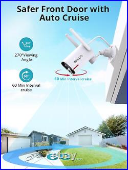 Outdoor Security Camera DEKCO 2K Pan Rotating 180° Wired Wifi Cameras for Home