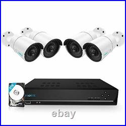 Reolink 8CH 5MP PoE Home Security Camera System, 4pcs Wired 5MP Outdoor PoE IP C