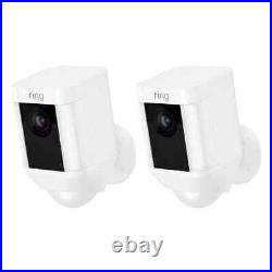 Rin Spotlight Cam Battery Outdoor Rectangle Security Wireless 1080hd White 2pack