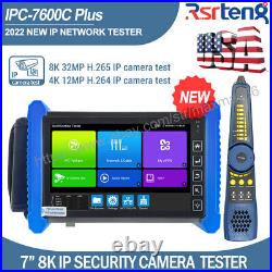 Rsrteng 7 8K IPC-7600C Plus Security Camera Tester 4K CCTV Monitor POE US