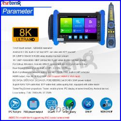 Rsrteng 7in 8K Security Camera Tester IP camera Tester 4K Network Test Tool POE