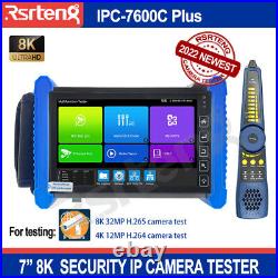 Rsrteng 8K 7 Security Camera Tester 4K IP Camera Tester Network Test Tool POE