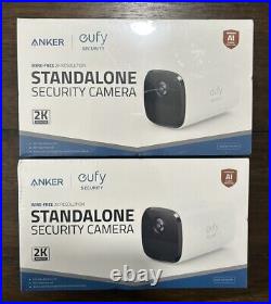 Two Eufy Security Camera Solo Cam 2k Wireless Outdoor Surveillance Camera, IP65