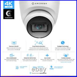 UltraHD 4K (8MP) Outdoor Security IP Turret PoE Camera, 3840x2160, 98ft Night