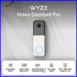 Wireless Video Doorbell Pro (Chime Included), 1440 HD Video, 11 Aspect Ratio