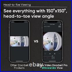 Wireless Video Doorbell Pro (Chime Included), 1440 HD Video, 11 Aspect Ratio