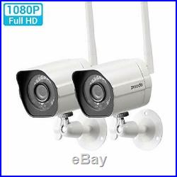 Zmodo Outdoor Security Camera (2 Pack), Smart Home 1080p Full HD Indoor Outdoor